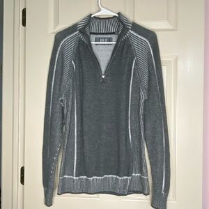 BKE Washed 1/4 Zip Buckle Plated Slim Fit Sz L